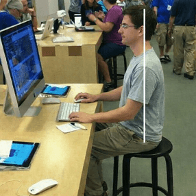 Programmer with perfect posture